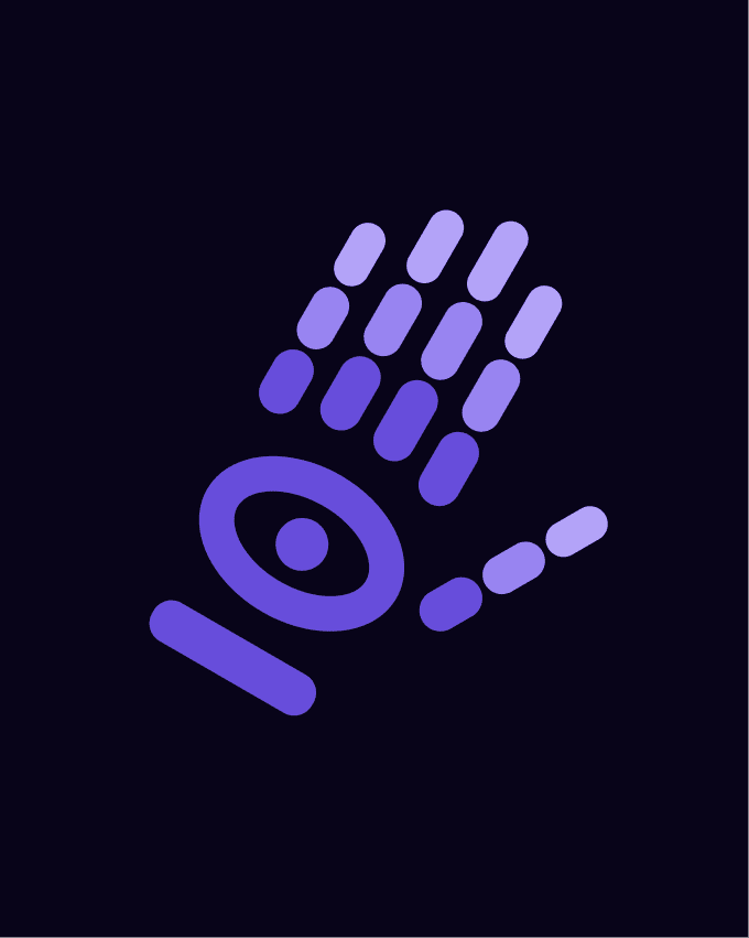 purple robot hand